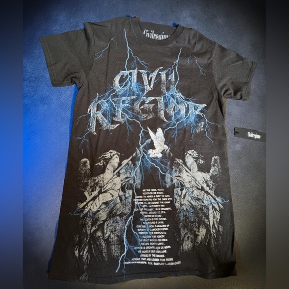 Civil Regime Chrome Angels Graphic Tee Size S Brand New NWT Streetwear Mens Top - Picture 3 of 5